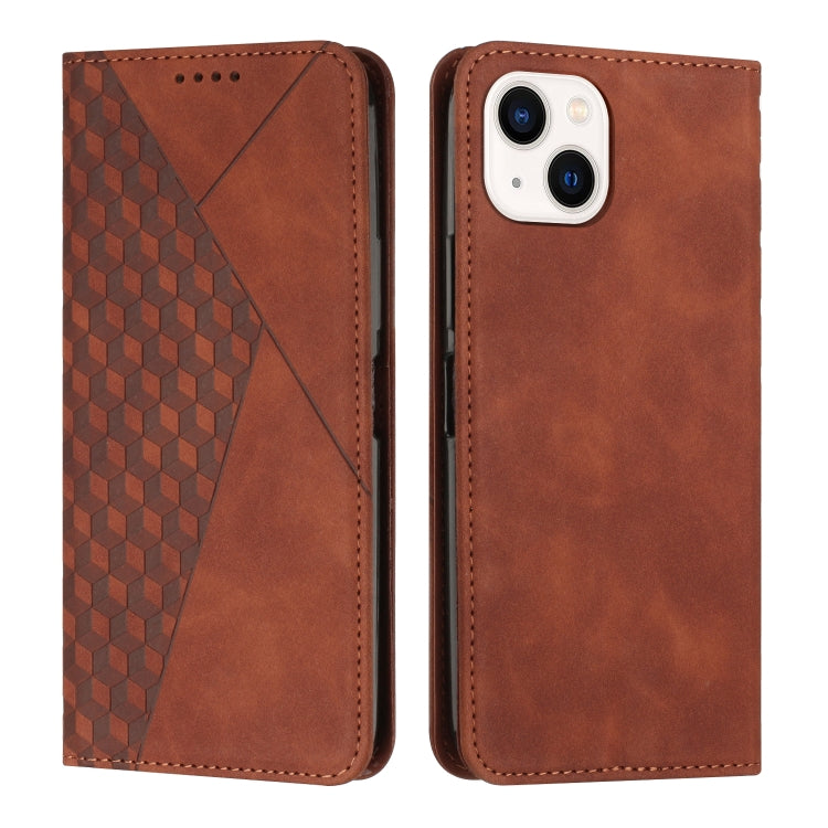 Diamond Pattern Splicing Skin Feel Magnetic Phone Case