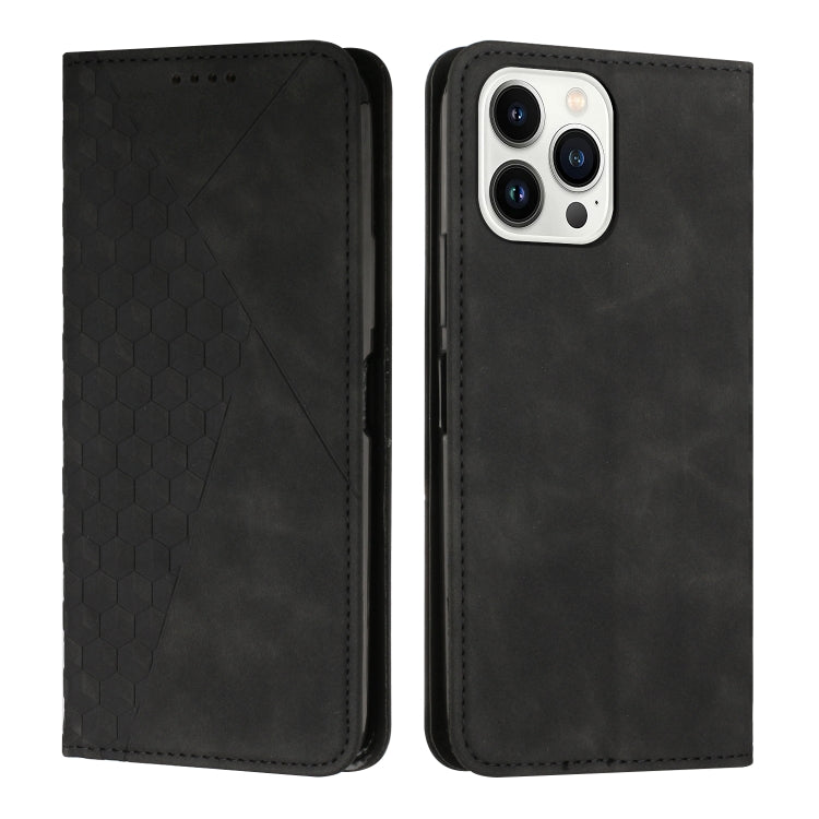 Diamond Pattern Splicing Skin Feel Magnetic Phone Case