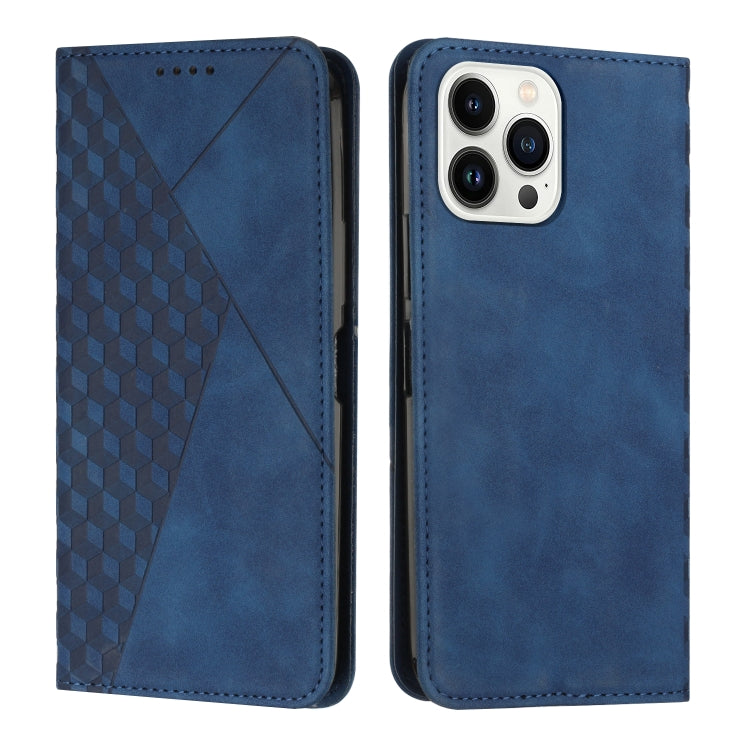 Diamond Pattern Splicing Skin Feel Magnetic Phone Case