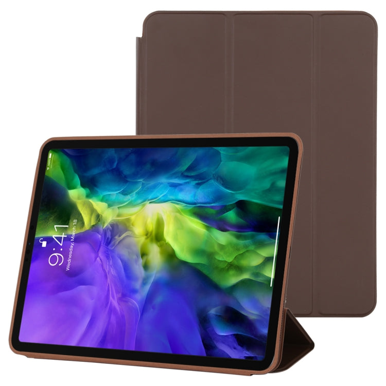 Étui en cuir intelligent à rabat horizontal 3 volets avec fonction veille/réveil et support, pour iPad Pro 11 pouces (2020/2021), pour iPad Pro 11 pouces (2020), pour iPad Pro 12,9 pouces (2020/2021), pour iPad Pro 12,9 pouces (2020)