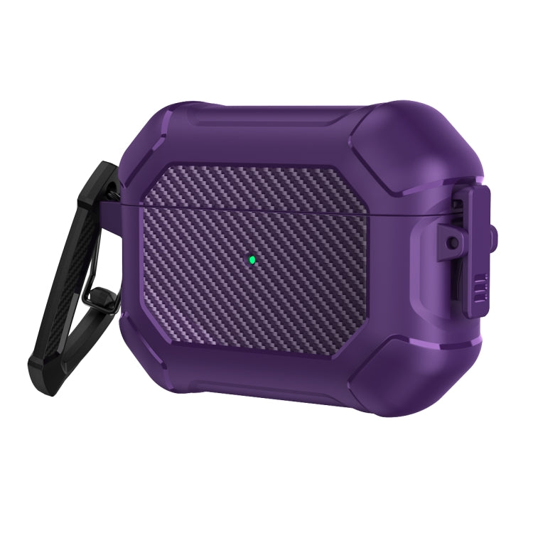Coque de protection pour écouteurs AirPods Pro en TPU et PC avec verrouillage et mousqueton
