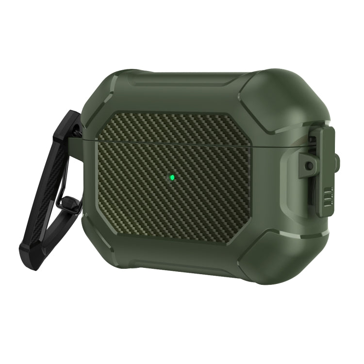 Coque de protection pour écouteurs AirPods Pro en TPU et PC avec verrouillage et mousqueton