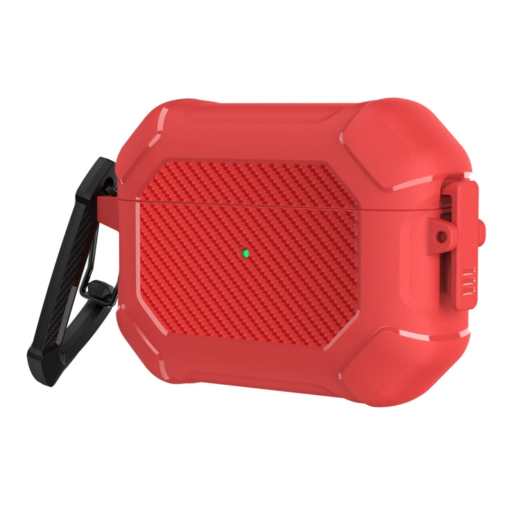 Coque de protection pour écouteurs AirPods Pro en TPU et PC avec verrouillage et mousqueton