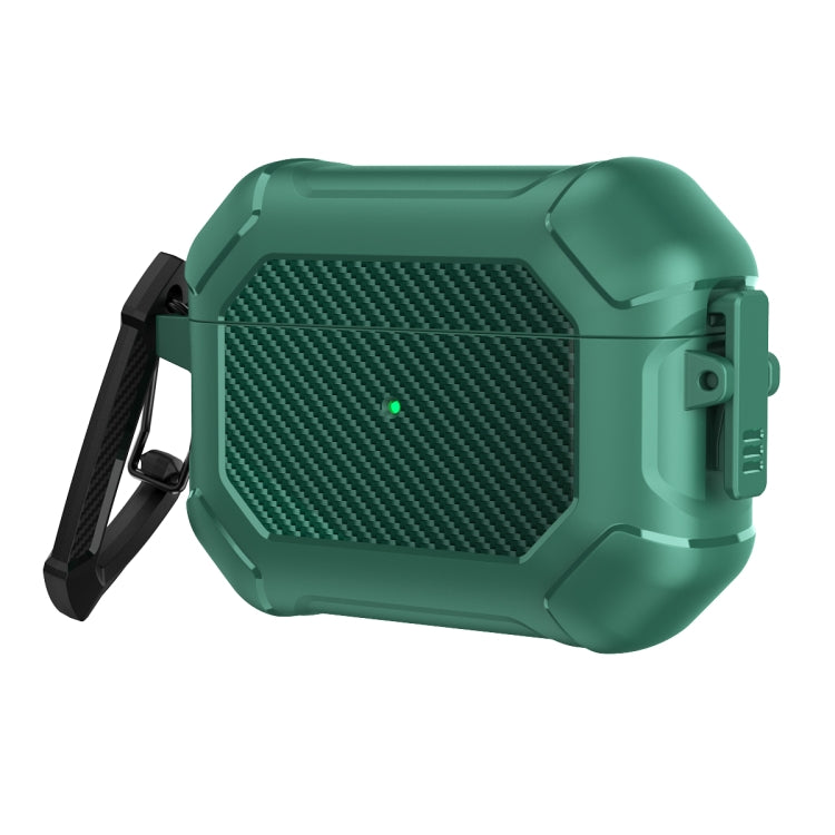 Coque de protection pour écouteurs AirPods Pro en TPU et PC avec verrouillage et mousqueton