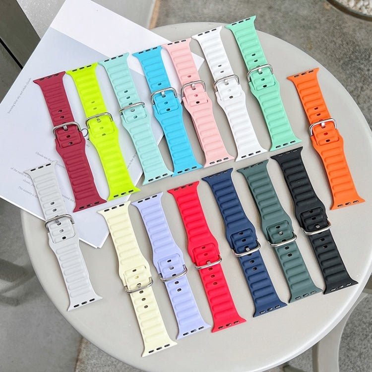 Single Color Silicone Watch Band For Apple Watch Series, 7 45mm / 6&SE&5&4 44mm / 3&2&1 42mm, 7 41mm / 6&SE&5&4 40mm / 3&2&1 38mm