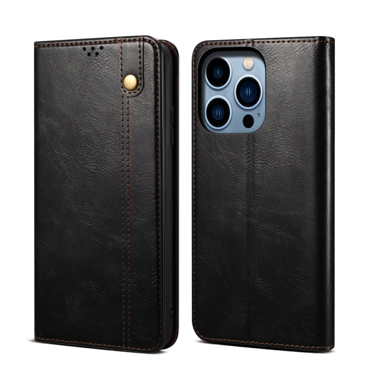 Simple Wax Crazy Horse Texture Horizontal Flip Leather Case