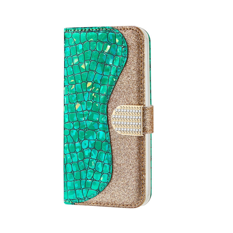 Laser Glitter Powder Matching Crocodile Texture Leather Phone Case