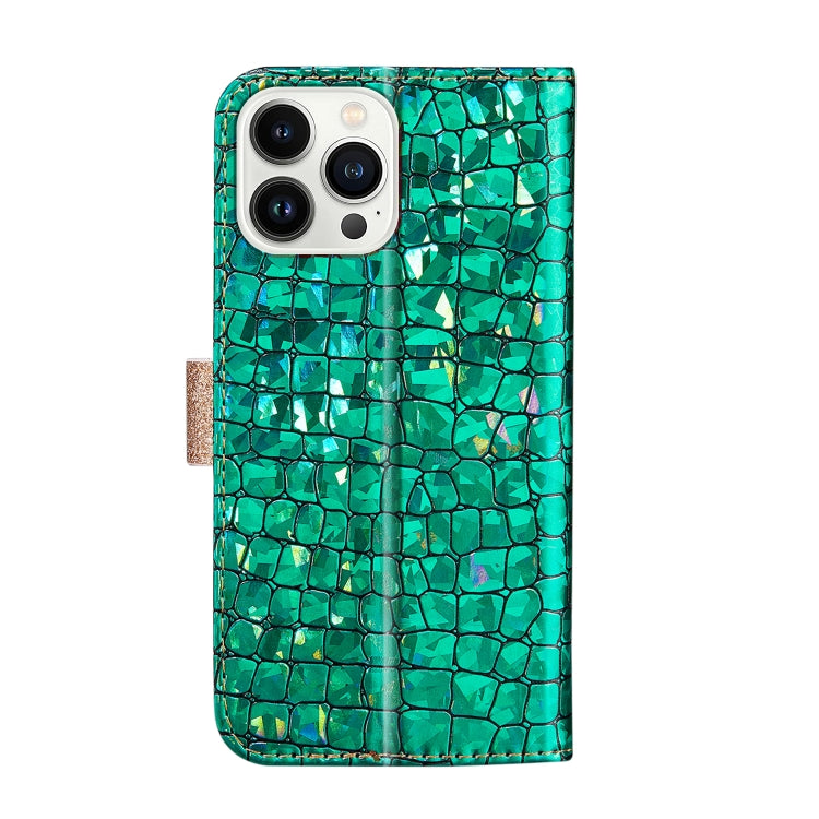 Laser Glitter Powder Matching Crocodile Texture Leather Phone Case