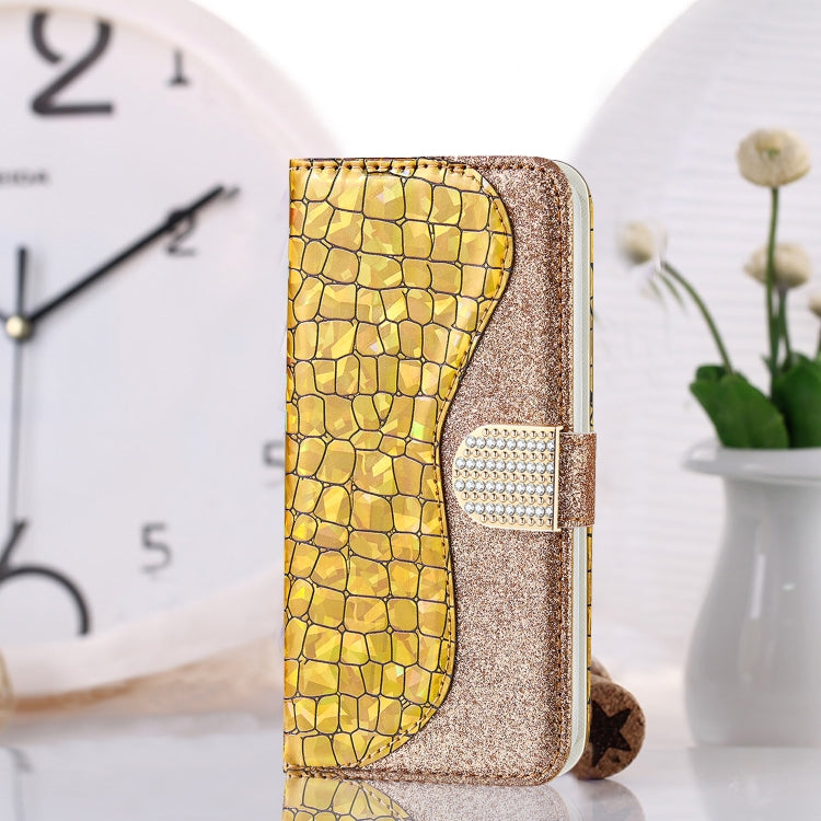 Laser Glitter Powder Matching Crocodile Texture Leather Phone Case