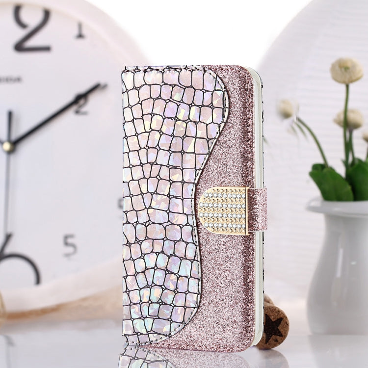 Laser Glitter Powder Matching Crocodile Texture Leather Phone Case