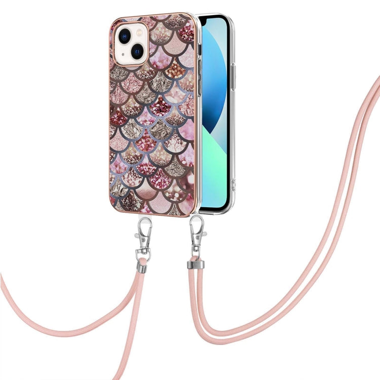 Electroplating Pattern IMD TPU Shockproof Case with Neck Lanyard, For iPhone 14, For iPhone 14 Plus, For iPhone 14 Pro, For iPhone 14 Pro Max
