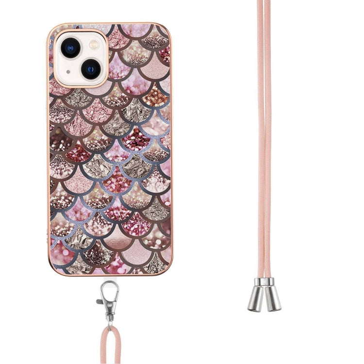 Electroplating Pattern IMD TPU Shockproof Case with Neck Lanyard, For iPhone 14, For iPhone 14 Plus, For iPhone 14 Pro, For iPhone 14 Pro Max