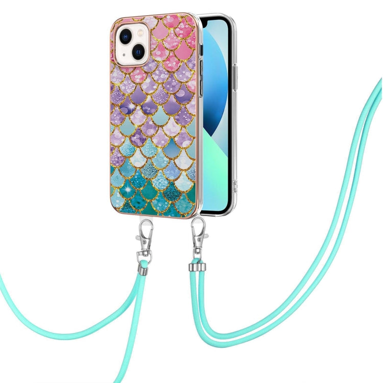 Electroplating Pattern IMD TPU Shockproof Case with Neck Lanyard, For iPhone 14, For iPhone 14 Plus, For iPhone 14 Pro, For iPhone 14 Pro Max