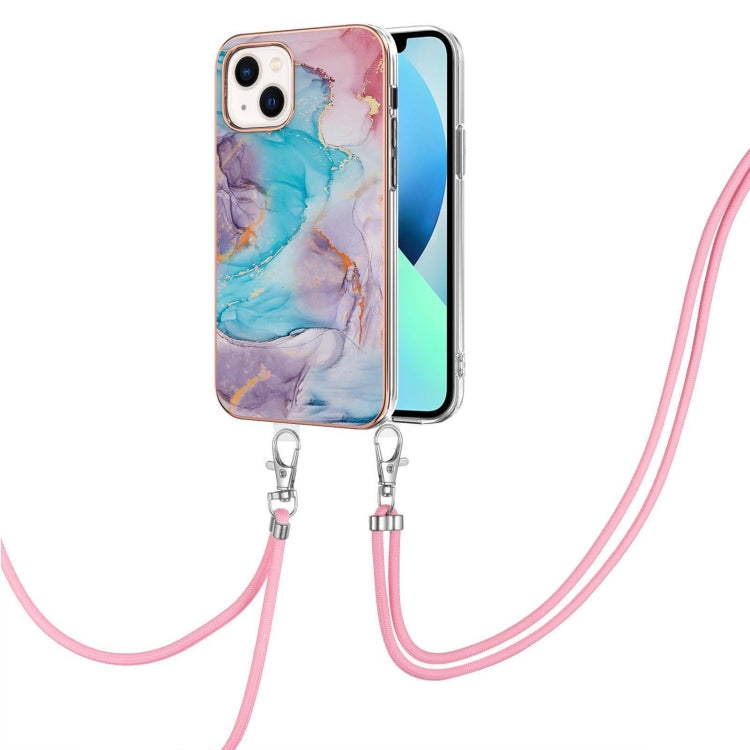 Electroplating Pattern IMD TPU Shockproof Case with Neck Lanyard, For iPhone 14, For iPhone 14 Plus, For iPhone 14 Pro, For iPhone 14 Pro Max