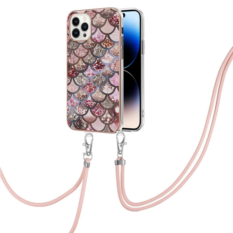 Electroplating Pattern IMD TPU Shockproof Case with Neck Lanyard, For iPhone 14, For iPhone 14 Plus, For iPhone 14 Pro, For iPhone 14 Pro Max