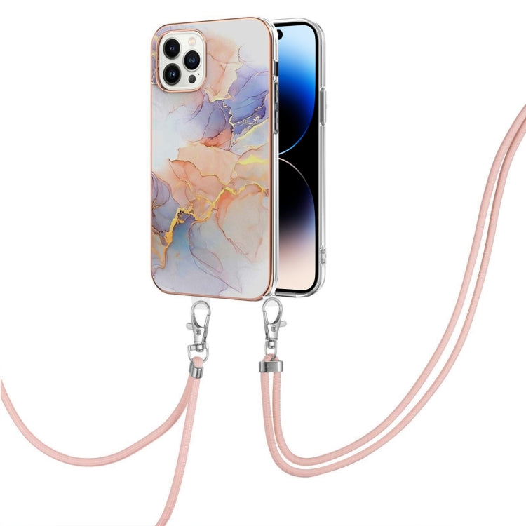 Electroplating Pattern IMD TPU Shockproof Case with Neck Lanyard, For iPhone 14, For iPhone 14 Plus, For iPhone 14 Pro, For iPhone 14 Pro Max