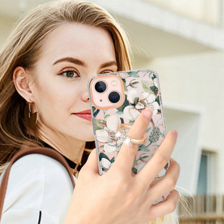 Ring IMD Flowers TPU Phone Case, For iPhone 14, For iPhone 14 Plus, For iPhone 14 Pro, For iPhone 14 Pro Max