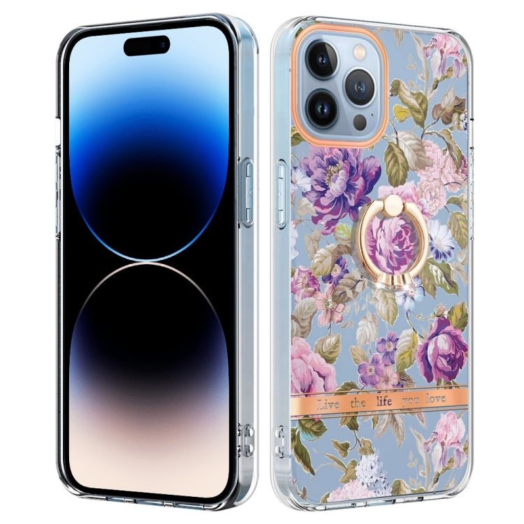 Ring IMD Flowers TPU Phone Case, For iPhone 14, For iPhone 14 Plus, For iPhone 14 Pro, For iPhone 14 Pro Max