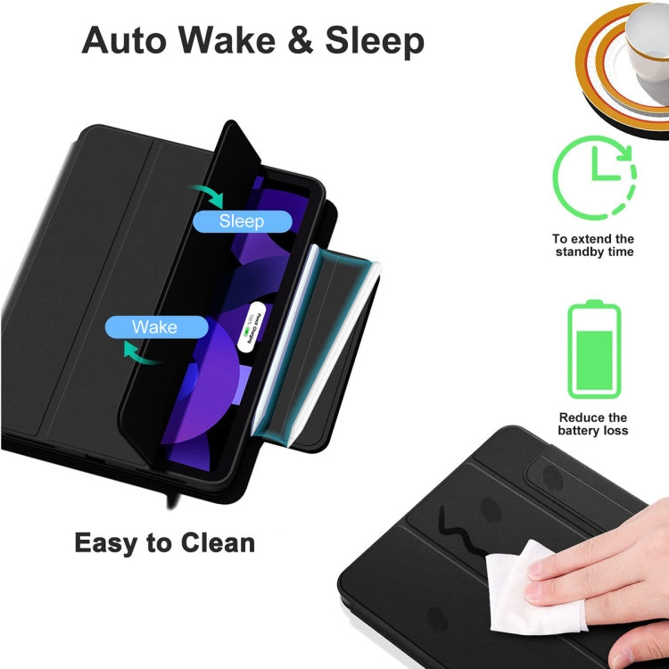 Étui en cuir magnétique rotatif à trois volets pour iPad mini 6 / mini 2024, iPad 10.2 (2019 / 2020 / 2021), iPad Air 2022 / 2020 10.9, iPad Pro 11 (2018 / 2020 / 2021), iPad Pro 12.9 (2018 / 2020 / 2021)