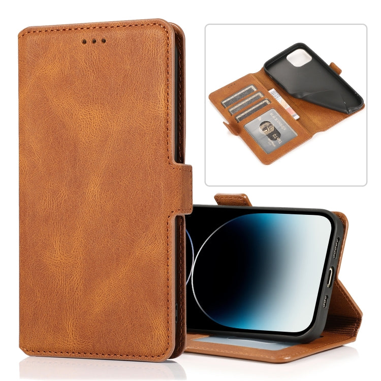 Retro Magnetic Closing Clasp Leather Case, For iPhone 14 Pro Max, For iPhone 14 Pro, For iPhone 14, For iPhone 14 Plus