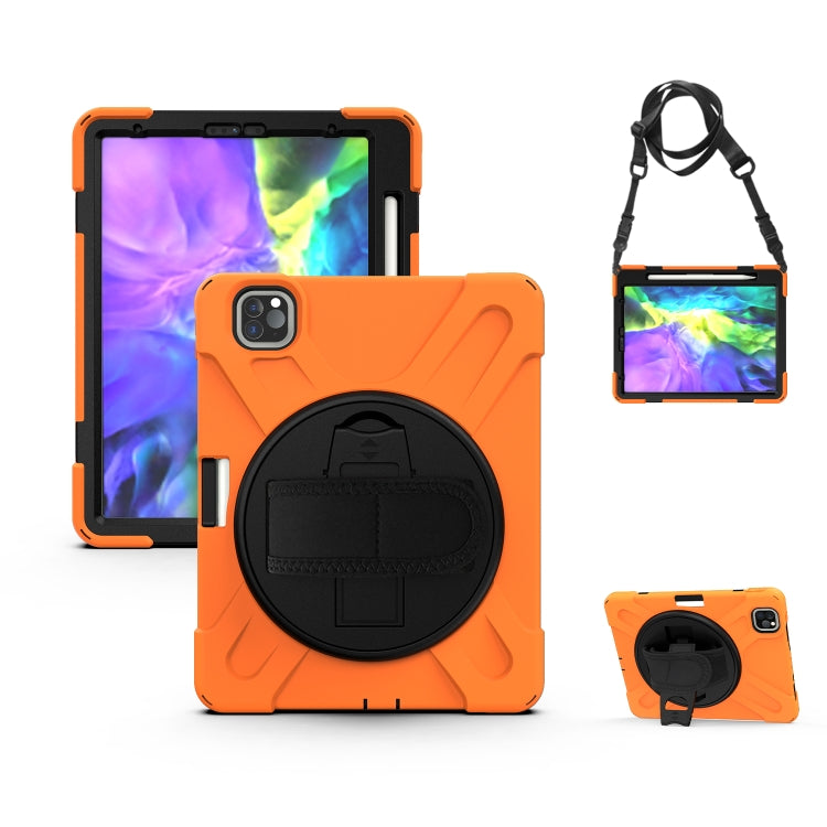 For iPad Pro 11 (2020) 360 Degree Rotation Silicone Protective Cover with Holder & Hand Strap & Long Strap & Pencil Slot, For iPad Air 2025 / 10.9 / Pro 11 2021 / 2020 / 2018