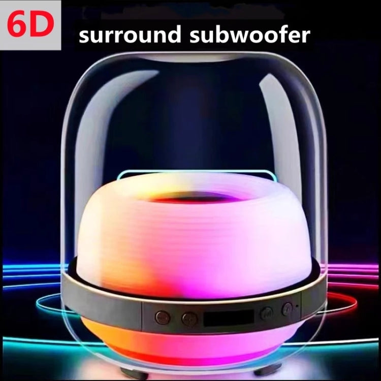 L20 15W Transparent Luminous 6D Stereo Wireless Bluetooth Speaker, White