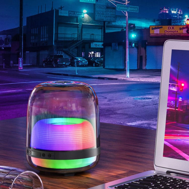 L20 15W Transparent Luminous 6D Stereo Wireless Bluetooth Speaker, White