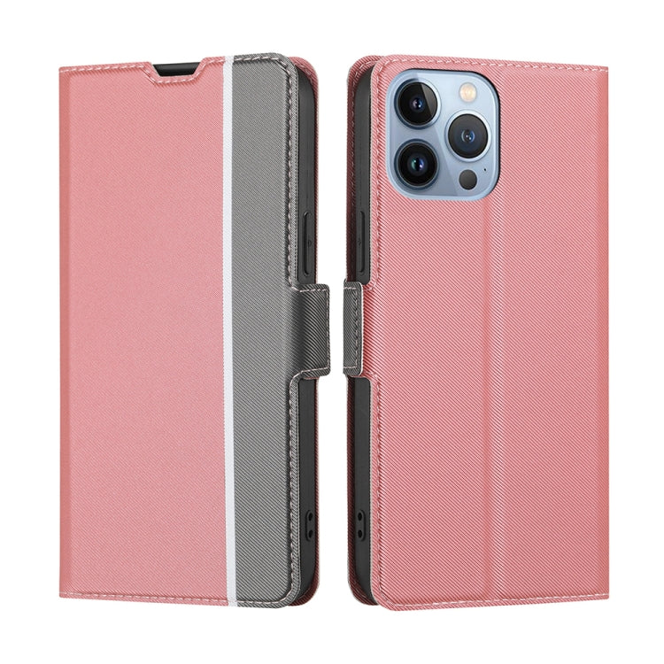 Twill Texture Side Button Leather Phone Case, For iPhone 14, For iPhone 14 Plus, For iPhone 14 Pro, For iPhone 14 Pro Max