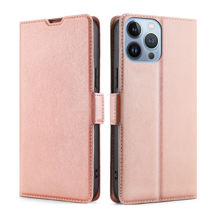 Ultra-thin Voltage Side Buckle Leather Phone Case, For iPhone 14, For iPhone 14 Plus, For iPhone 14 Pro, For iPhone 14 Pro Max