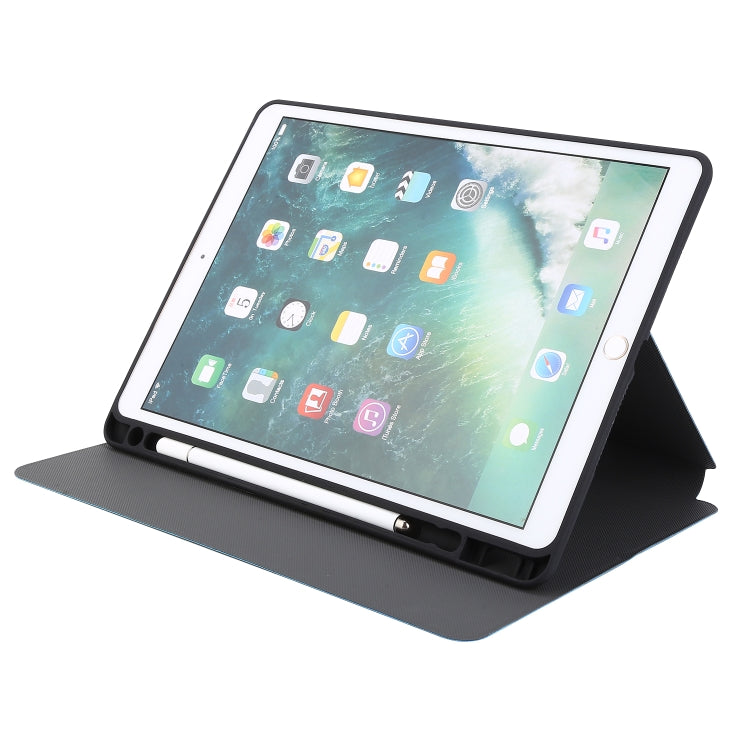 Étui à rabat horizontal en cuir à texture pressée électrique avec support et emplacement pour stylo, pour iPad 10.2 / Air 2019 / Pro 10.5, pour iPad 9.7 (2018) / (2017)