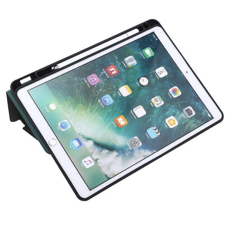 Étui à rabat horizontal en cuir à texture pressée électrique avec support et emplacement pour stylo, pour iPad 10.2 / Air 2019 / Pro 10.5, pour iPad 9.7 (2018) / (2017)