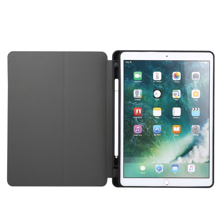 Étui à rabat horizontal en cuir à texture pressée électrique avec support et emplacement pour stylo, pour iPad 10.2 / Air 2019 / Pro 10.5, pour iPad 9.7 (2018) / (2017)
