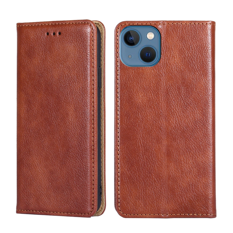 Gloss Oil Solid Color Magnetic Leather Phone Case