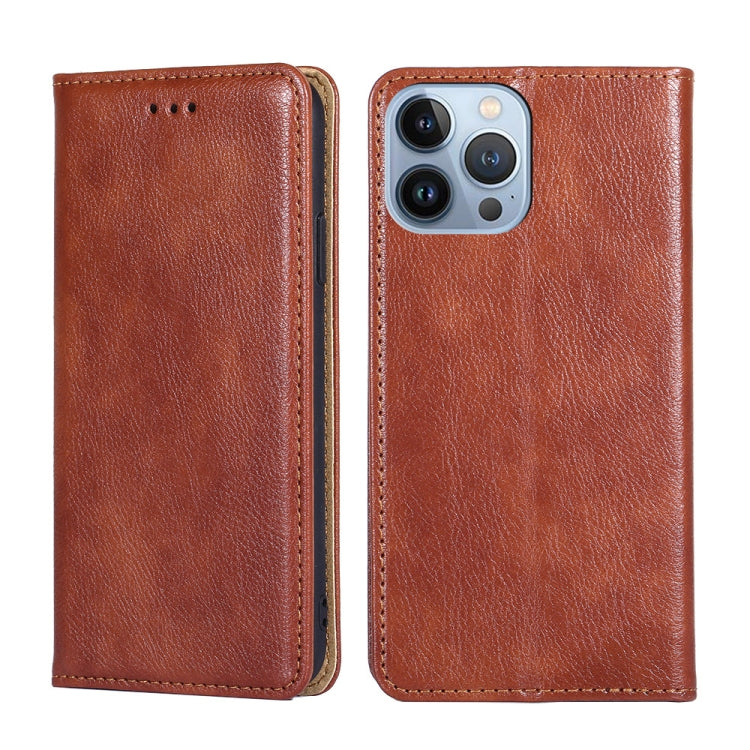 Gloss Oil Solid Color Magnetic Leather Phone Case
