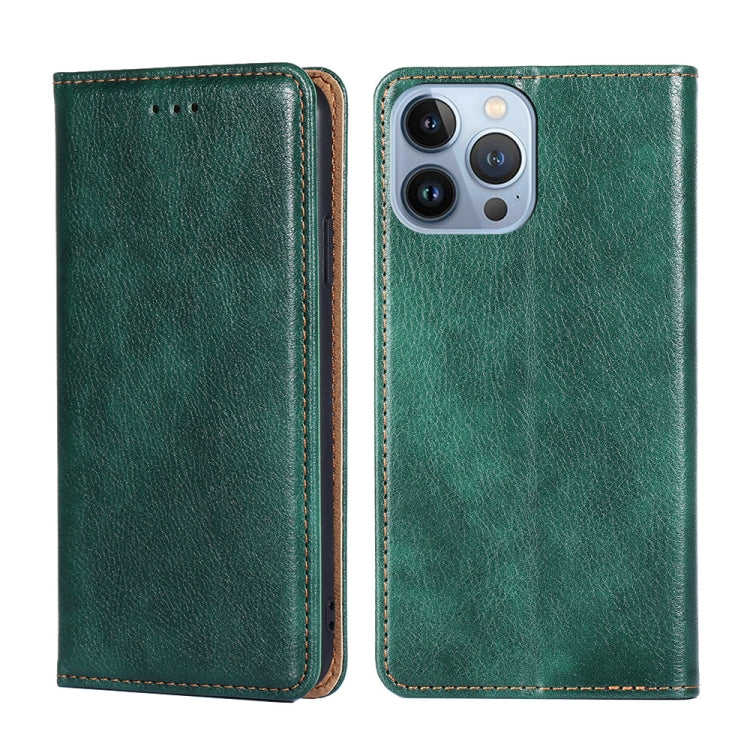 Gloss Oil Solid Color Magnetic Leather Phone Case