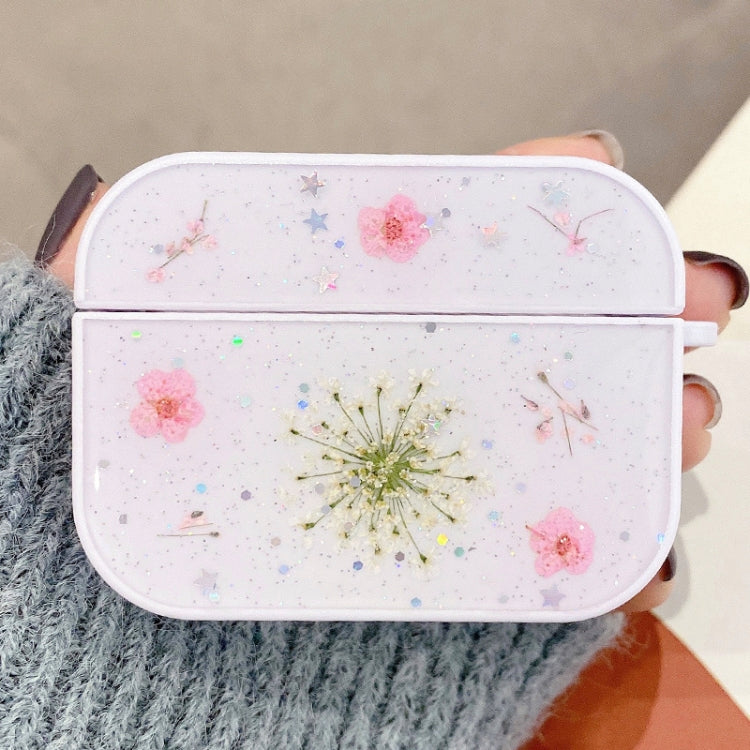 For AirPods Pro Gypsophila Flowers Pattern Wireless Earphone Protective Case, For AirPods Pro