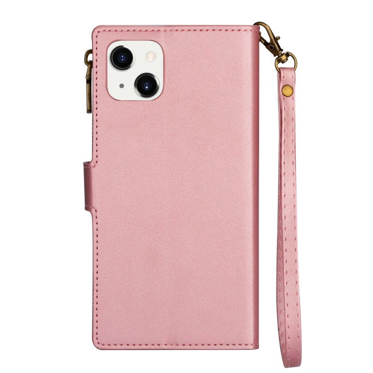 Zipper Multi-card Slots Horizontal Flip Leather Case, For iPhone 14, For iPhone 14 Max, For iPhone 14 Pro
