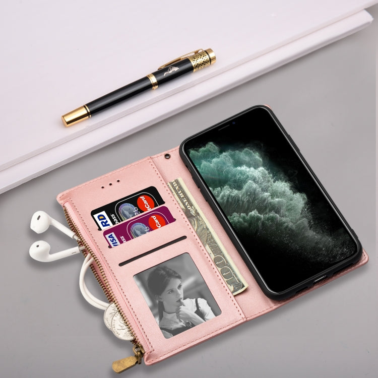 Zipper Multi-card Slots Horizontal Flip Leather Case, For iPhone 14, For iPhone 14 Max, For iPhone 14 Pro