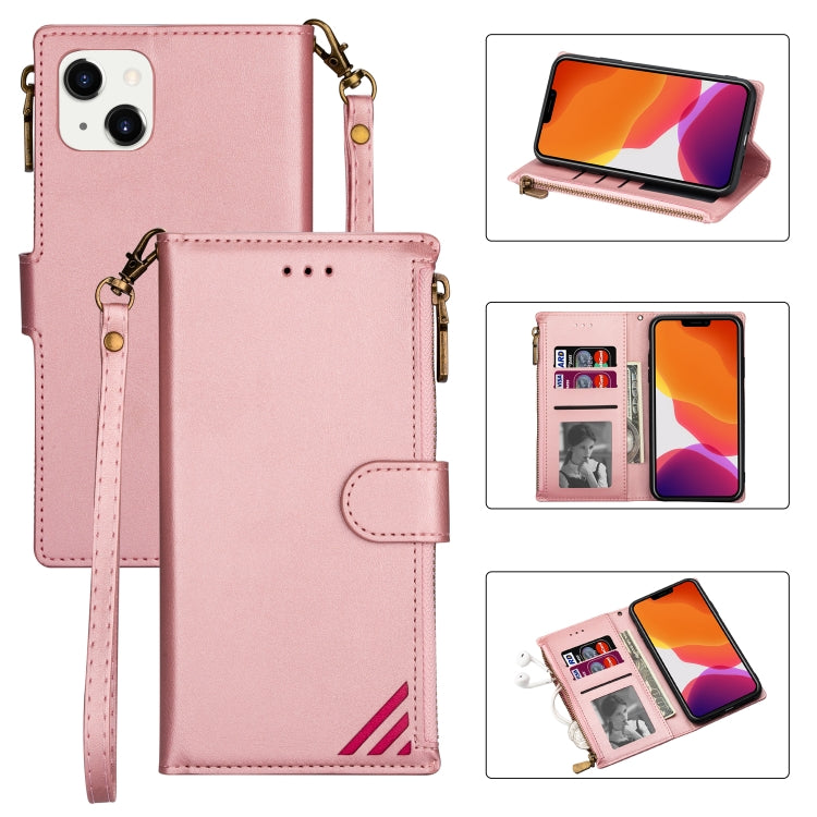 Zipper Multi-card Slots Horizontal Flip Leather Case, For iPhone 14, For iPhone 14 Max, For iPhone 14 Pro