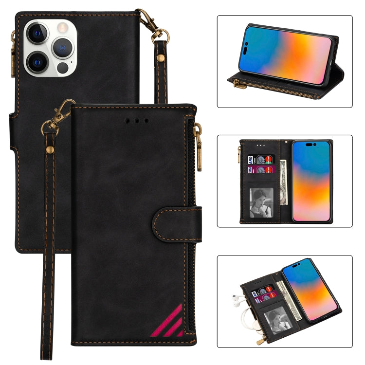 Zipper Multi-card Slots Horizontal Flip Leather Case, For iPhone 14, For iPhone 14 Max, For iPhone 14 Pro