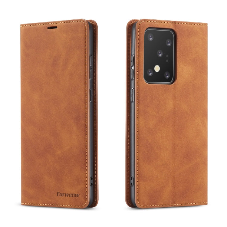 Forwenw Dream Series Oil Edge Strong Magnetism Horizontal Flip Leather Case with Holder & Card Slots & Wallet & Photo Frame, For Galaxy S20 Ultra