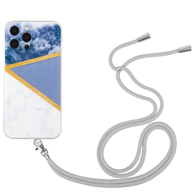 Lanyard Stitching Marble TPU Case, For iPhone 14, For iPhone 14 Max, For iPhone 14 Pro, For iPhone 14 Pro Max