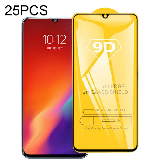 25-pack 9D full coverage tempered glass screen protector for Vivo Z6 and Galaxy Note 10 Lite