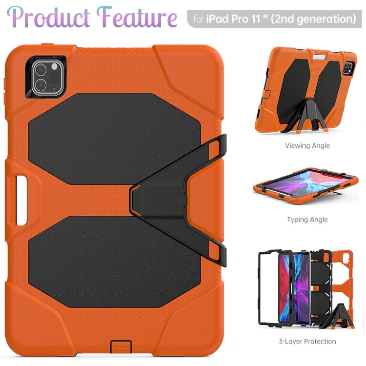 For iPad Pro 11 inch (2020) Shockproof Colorful Silicon + PC Protective Case with Holder & Shoulder Strap & Hand Strap & Pen Slot, For iPad Pro 11 inch (2020)