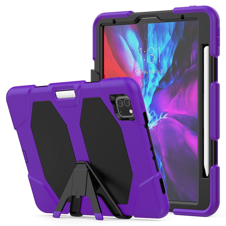 For iPad Pro 11 inch (2020) Shockproof Colorful Silicon + PC Protective Case with Holder & Shoulder Strap & Hand Strap & Pen Slot, For iPad Pro 11 inch (2020)