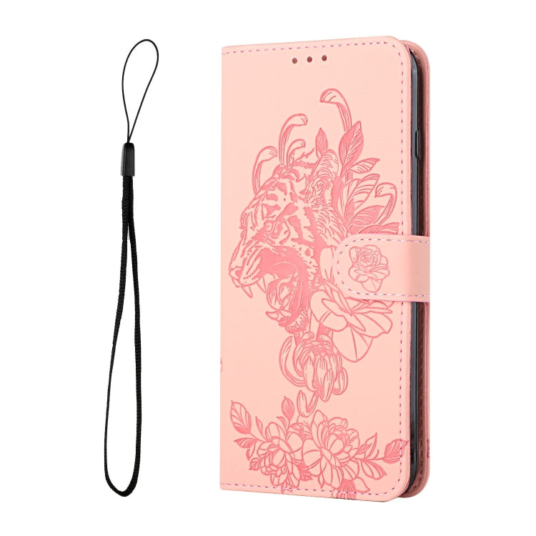 Étui en cuir gaufré motif fleur de tigre pour iPhone 14, iPhone 14 Plus, iPhone 14 Pro, iPhone 14 Pro Max