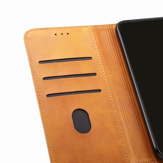 Leather phone case in hand demonstrating everyday carry functionality