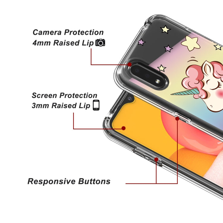 2 In 1 PC + TPU Card Pattern Transparent Protective Case, For Galaxy A01, For Galaxy A21