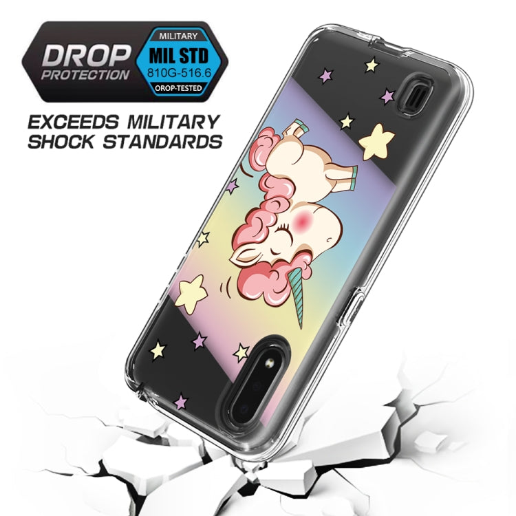 2 In 1 PC + TPU Card Pattern Transparent Protective Case, For Galaxy A01, For Galaxy A21