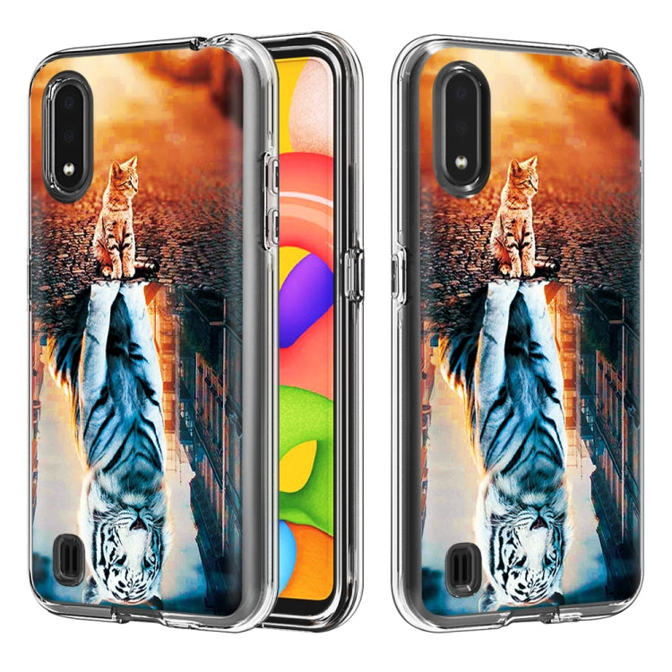 2 In 1 PC + TPU Card Pattern Transparent Protective Case, For Galaxy A01, For Galaxy A21